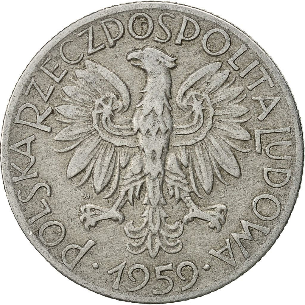 Poland | 5 Zlotych Coin | Fisherman | Eagle | KM47 | 1958 - 1974