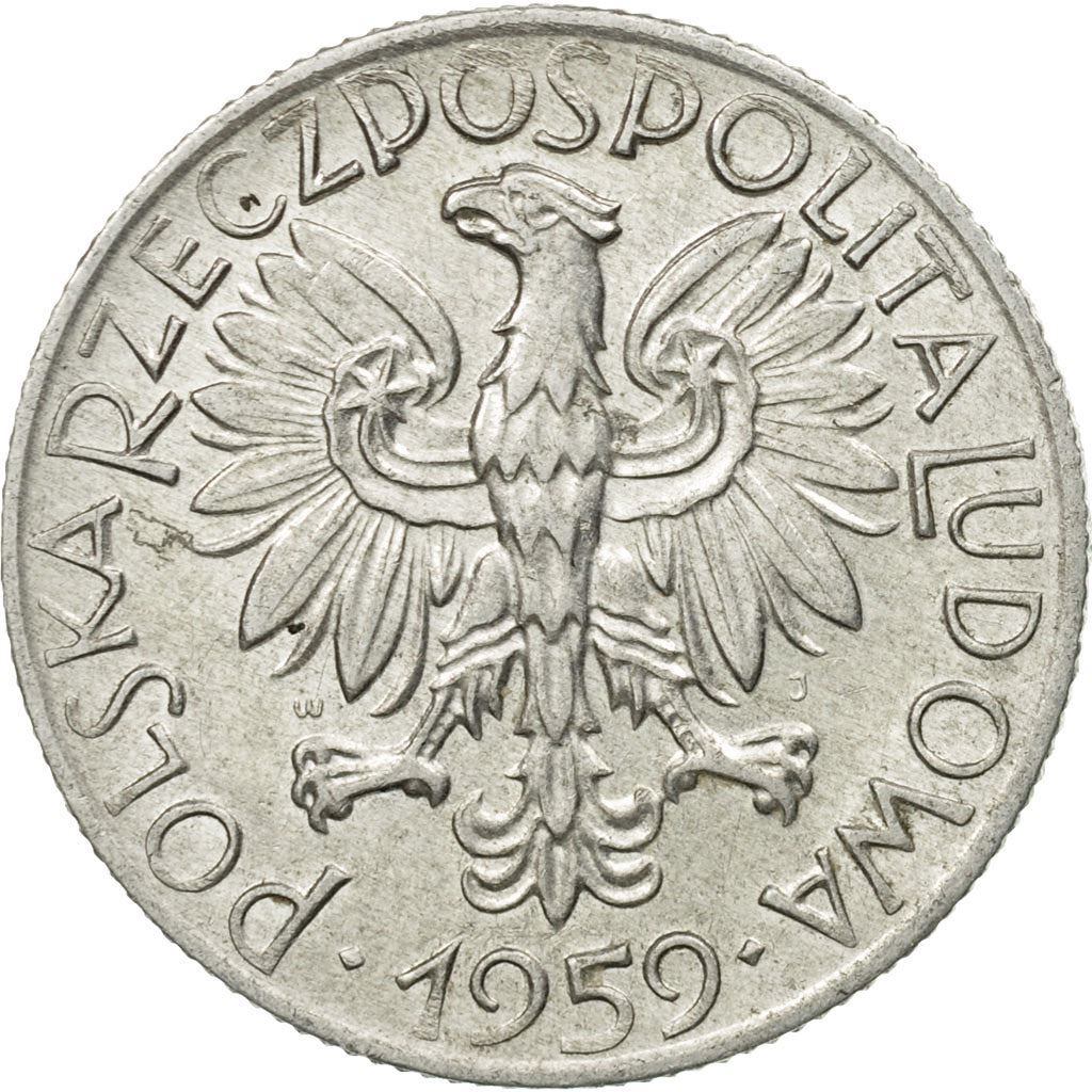 Poland | 5 Zlotych Coin | Fisherman | Eagle | KM47 | 1958 - 1974