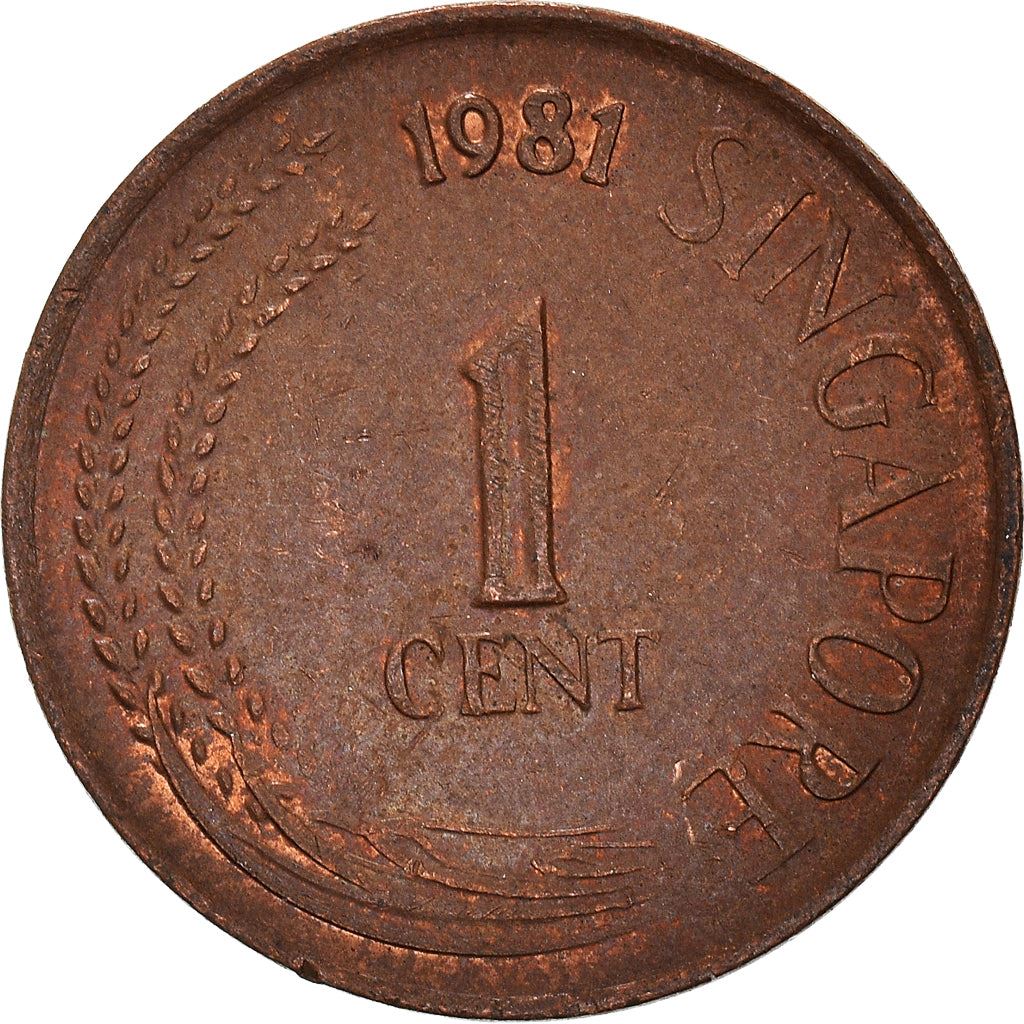 Singapore 1 Cent Coin | magnetic | KM1a | 1976 - 1985 Copper clad steel