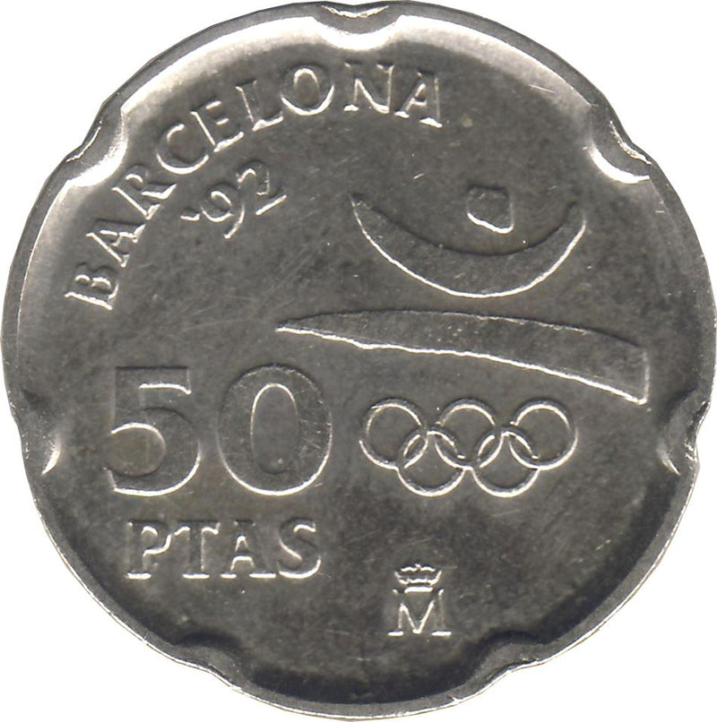 Spain 50 Pesetas Casa Mila Coin KM906 1992