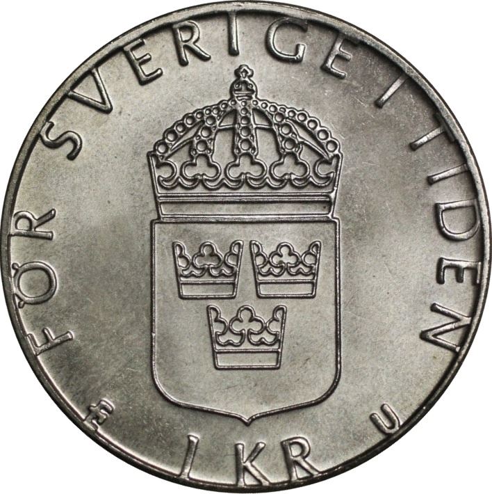 Swedish Coin 1 Krona | Carl XVI Gustaf | Sweden | 1976 - 1981