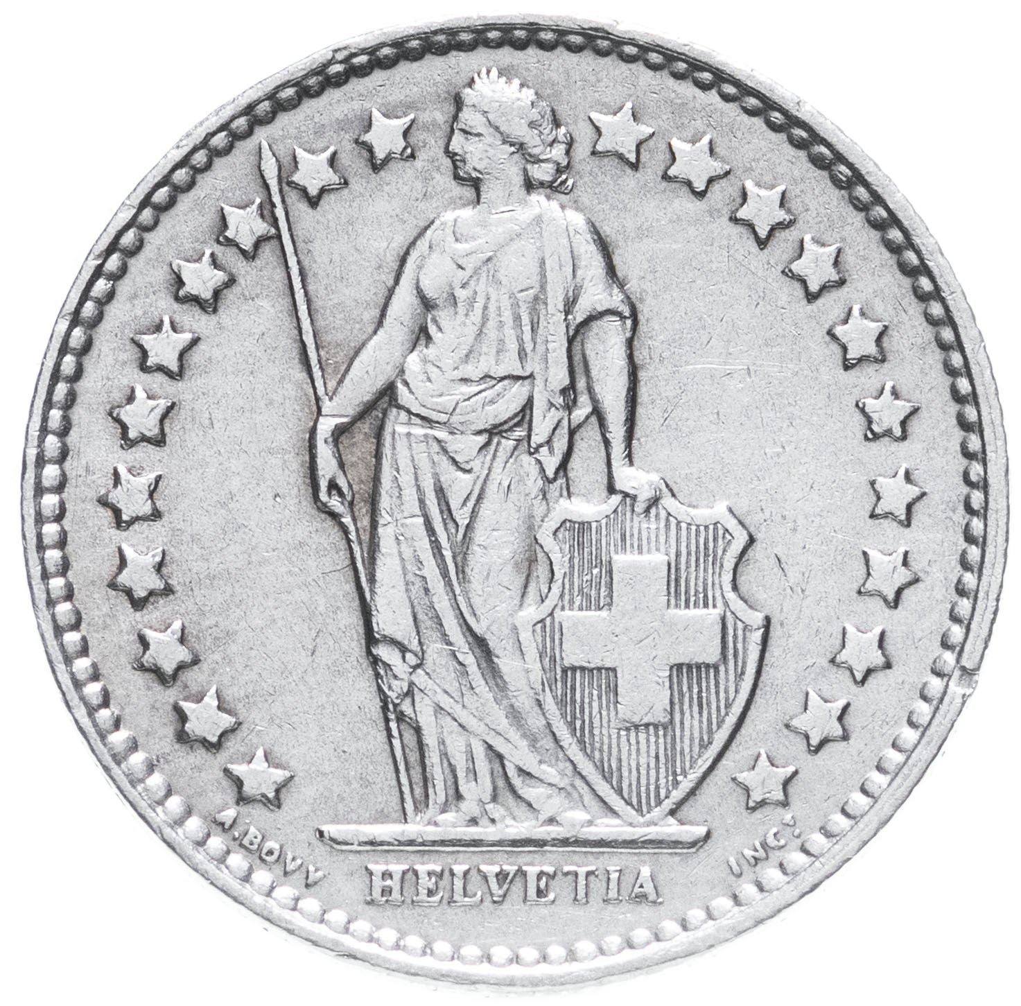 Switzerland Coin Swiss ½ Franc | Helvetia | KM23 | 1875 - 1967