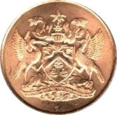 Trinidad and Tobago 5 Cents Coin | Queen Elizabeth II | Independence | KM10 | 1972