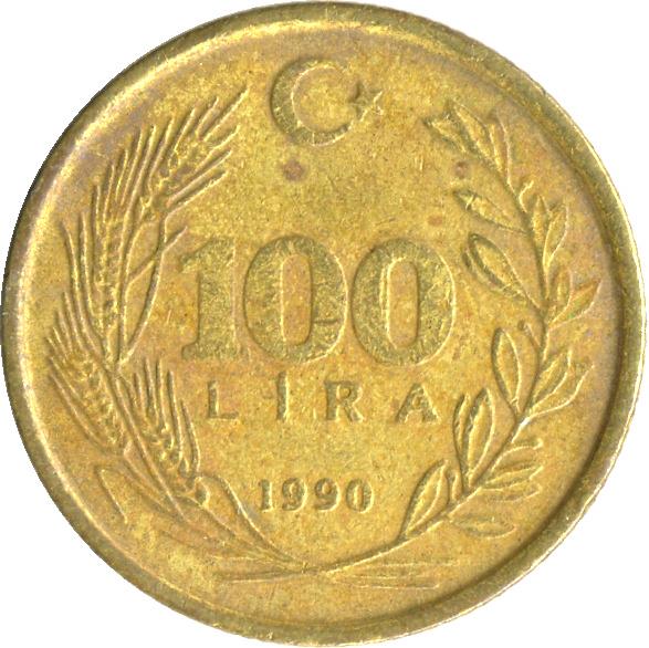 Turkey | 100 Lira Coin | KM988 | 1988 - 1994