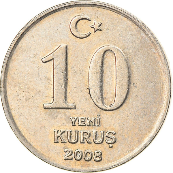 Turkey Coin Turkish 10 Yeni Kurus | President Mustafa Kemal Ataturk | KM1166 | 2005 - 2008