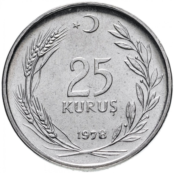 Turkey Coin Turkish 25 Kurus | Woman | KM892 | 1959 - 1978