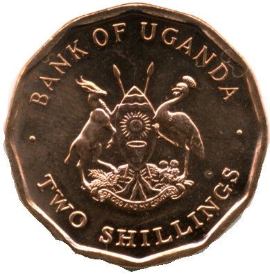 Uganda | 2 Shillings Coin | Cotton Sprig | KM28 | 1987