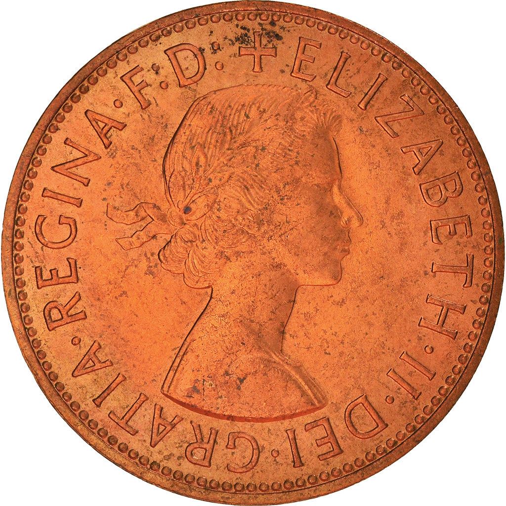 United Kingdom 1 Penny - Elizabeth II 1st portrait | without 'BRITT:OMN' | Coin KM897 1954 - 1970