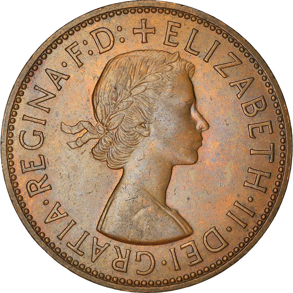 United Kingdom 1 Penny - Elizabeth II 1st portrait | without 'BRITT:OMN' | Coin KM897 1954 - 1970