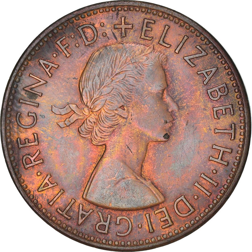 United Kingdom 1 Penny - Elizabeth II 1st portrait | without 'BRITT:OMN' | Coin KM897 1954 - 1970