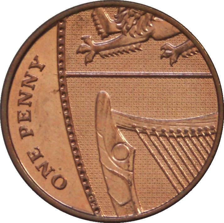 United Kingdom 1 Penny - Elizabeth II 4th portrait | Royal Shield | Coin KM1107 2008 - 2015