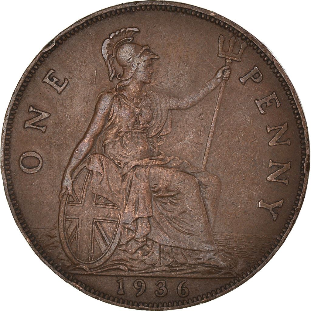 United Kingdom 1 Penny - George V smaller portrait | Coin KM838 1928 - 1936