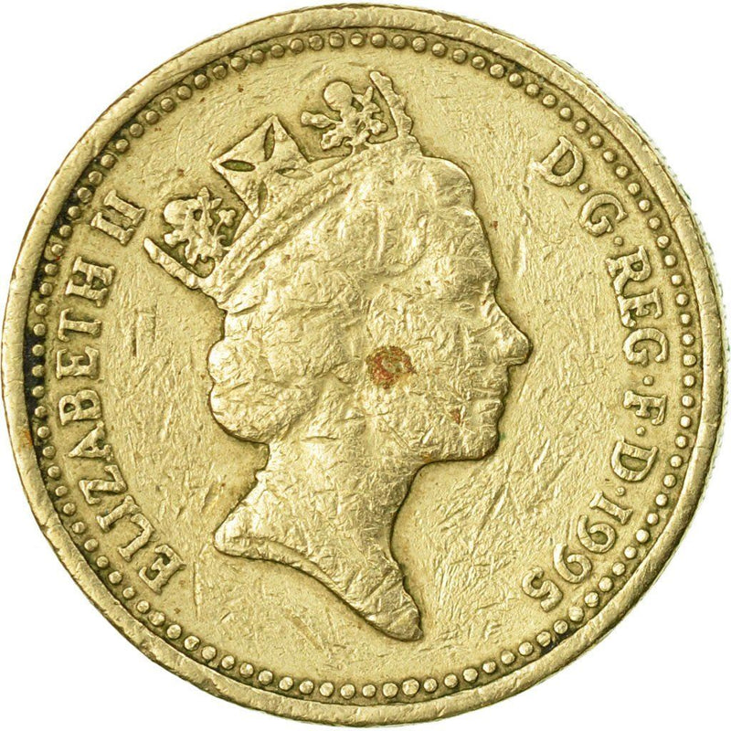 United Kingdom | 1 Pound Coin | Elizabeth II | 3rd portrait | Welsh Dragon | 1995