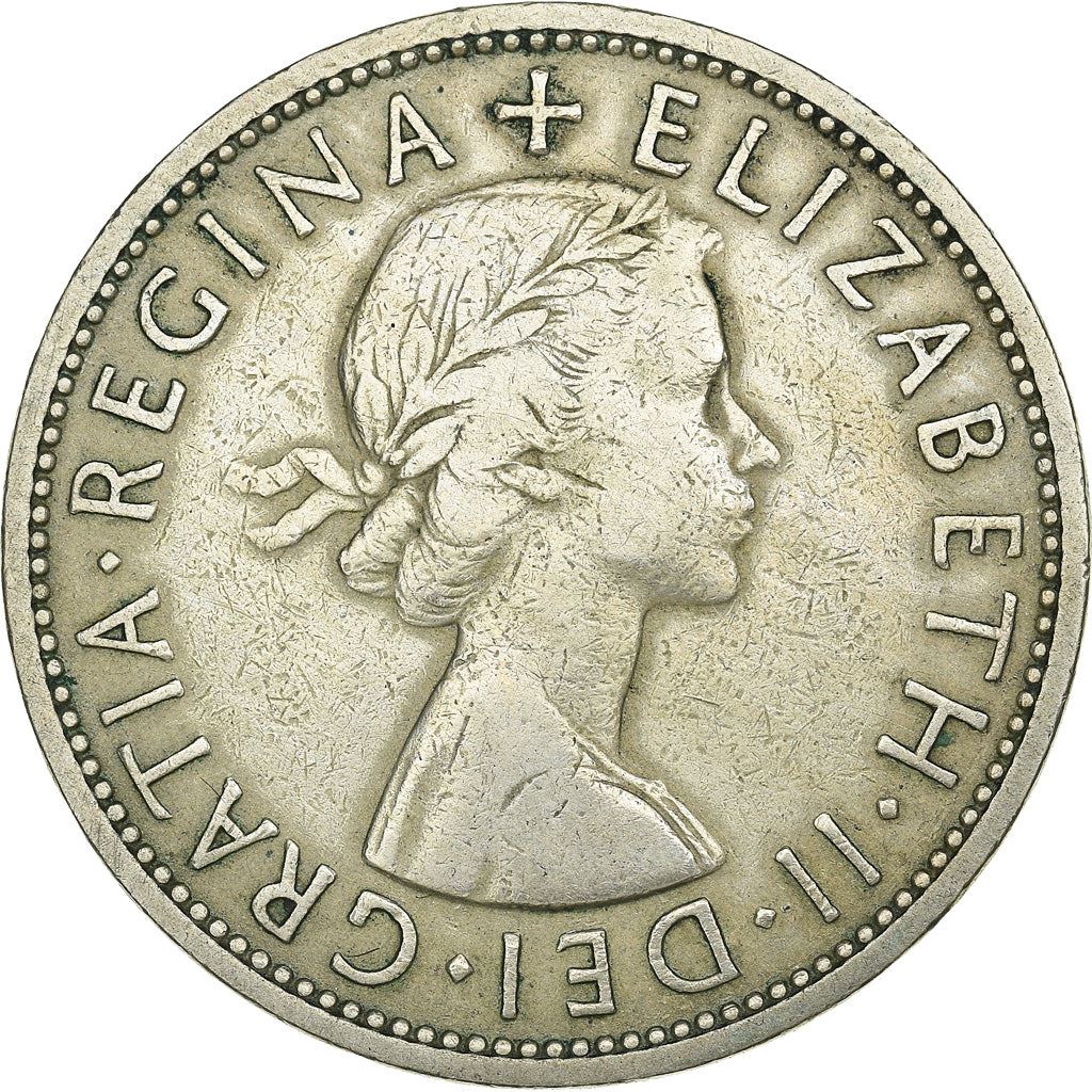 United Kingdom ½ Crown - Elizabeth II 1st portrait | no 'BRITT:OMN' | Coin KM907 1954 - 1970