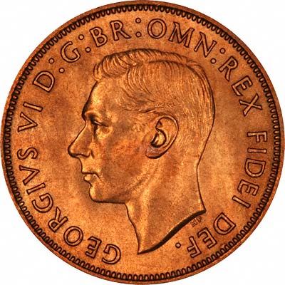 United Kingdom Coin 1 Penny | George VI without 'IND:IMP' | 1949 - 1952