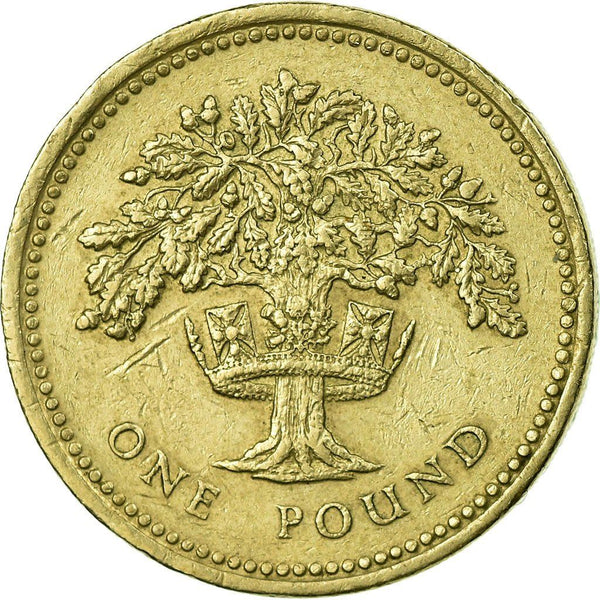 United Kingdom Coin 1 Pound | Elizabeth II 3rd portrait | English Oak | 1987 - 1992
