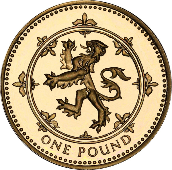 United Kingdom Coin 1 Pound | Elizabeth II 4th portrait | Scottish Lion | 1999