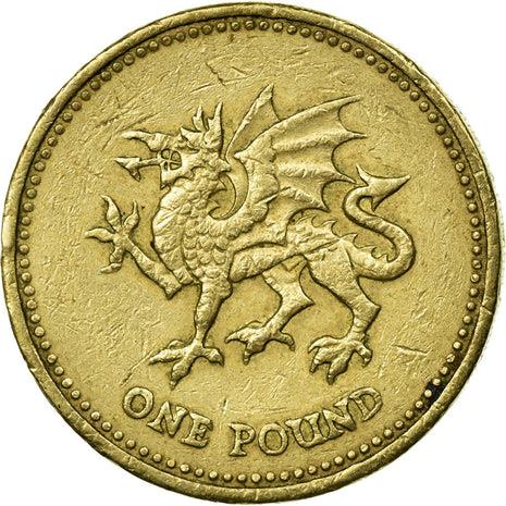 United Kingdom Coin 1 Pound | Elizabeth II 4th portrait | Welsh Dragon | 2000