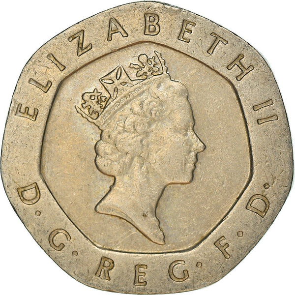 United Kingdom Coin 20 Pence | Elizabeth II 3rd portrait | 1985 - 1997