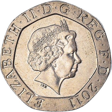 United Kingdom Coin 20 Pence | Elizabeth II 4th portrait | Royal Shield | 2008 - 2015