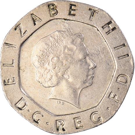 United Kingdom Coin 20 Pence | Elizabeth II 4th portrait | Tudor Rose | 1998 - 2008