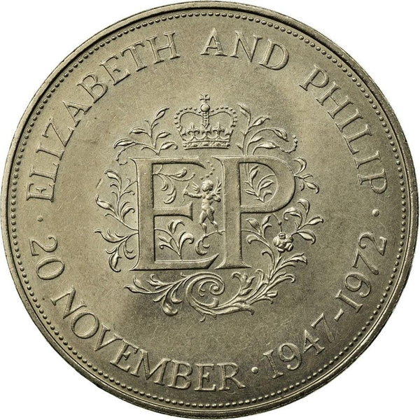 United Kingdom Coin 25 New Pence | Elizabeth II Silver Wedding | 1972