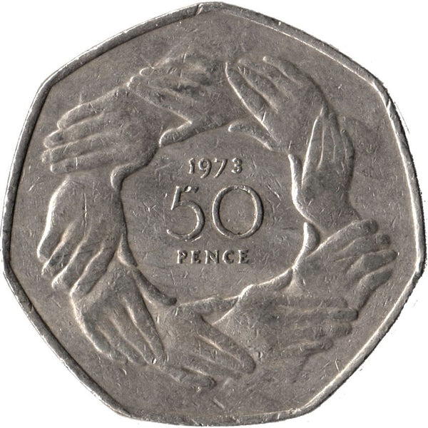 United Kingdom Coin 50 Pence | Elizabeth II 2nd portrait | Entry into EEC | 1973