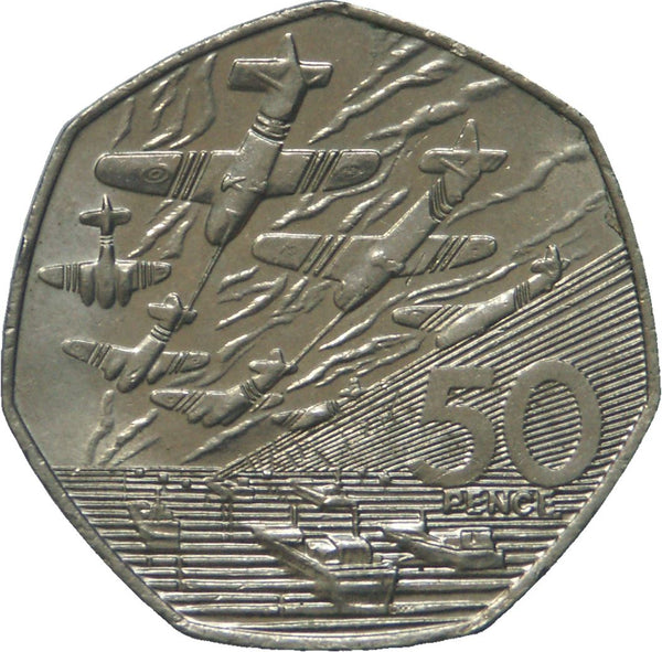 United Kingdom Coin 50 Pence | Elizabeth II 3rd portrait | D|Day Anniversary | 1994