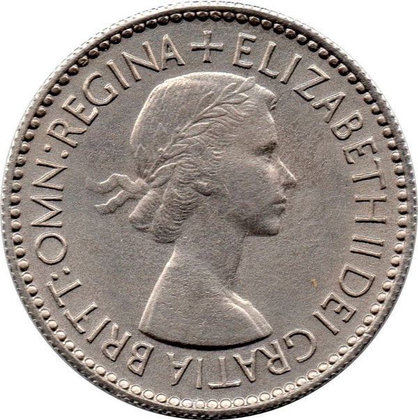 United Kingdom Coin 6 Pence | Elizabeth II 1st portrait | with 'BRITT:OMN' | 1953