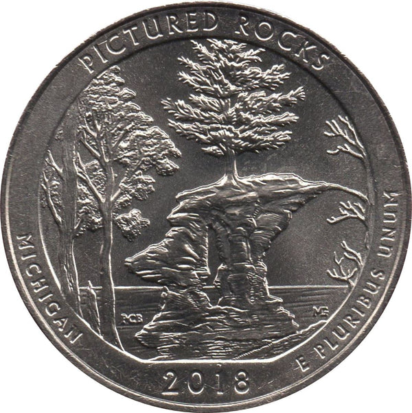 United States Coin American ¼ Dollar | George Washington | Chapel Rock | Pine Tree | KM669 | 2018