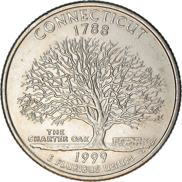 United States Coin American ¼ Dollar | George Washington | Charter Oak | KM297 | 1999