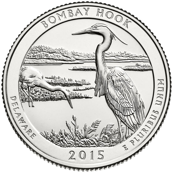 United States Coin American ¼ Dollar | George Washington | Great Blue Heron | Great Egret | KM600 | 2015