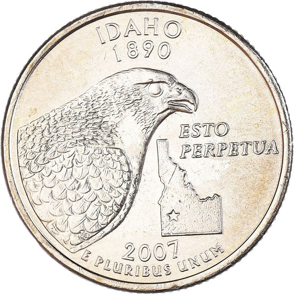 United States Coin American ¼ Dollar | George Washington | Idaho | Peregrine Falcon | KM398 | 2007