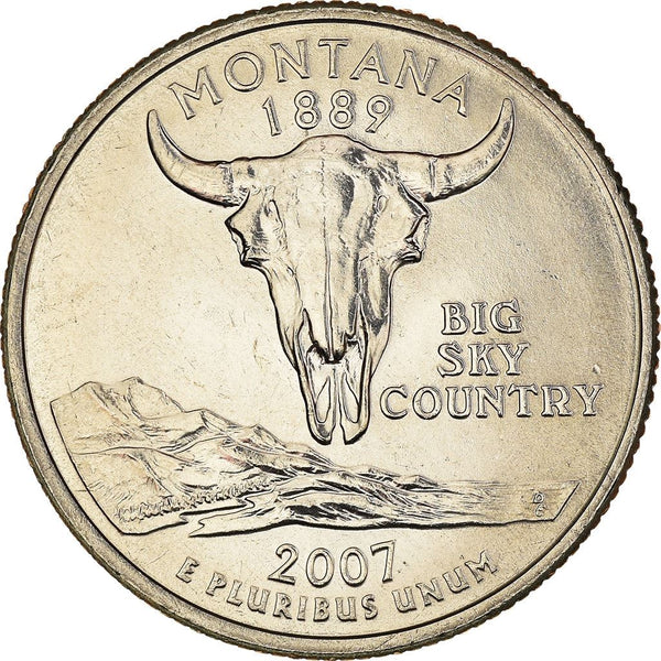 United States Coin American ¼ Dollar | George Washington | Montana | Bison Skull | KM396 | 2007