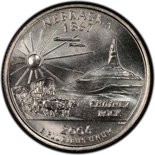 United States Coin American ¼ Dollar | George Washington | Nebraska | Ox | Wagon | KM383 | 2006