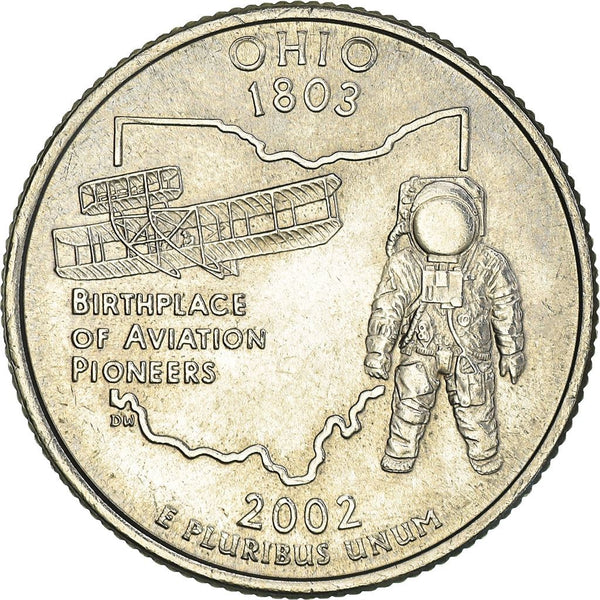 United States Coin American ¼ Dollar | George Washington | Ohio | Wright Brothers | Astronaut | KM332 | 2002