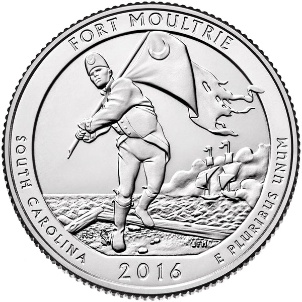 United States Coin American ¼ Dollar | George Washington | Sergeant William Jasper | British ship | KM639 | 2016