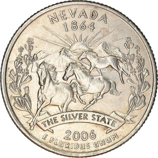 United States Coin American ¼ Dollar | George Washington | Snow-capped Mountains | Sun | Sagebrush | KM382 | 2006
