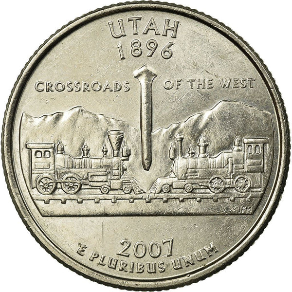United States Coin American ¼ Dollar | George Washington | Utah | Locomotives | Golden Spike | KM400 | 2007