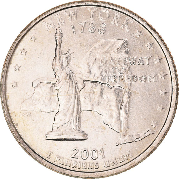 United States Coin American ¼ Dollar | New York | George Washington | Statue of Liberty | KM318 | 2001