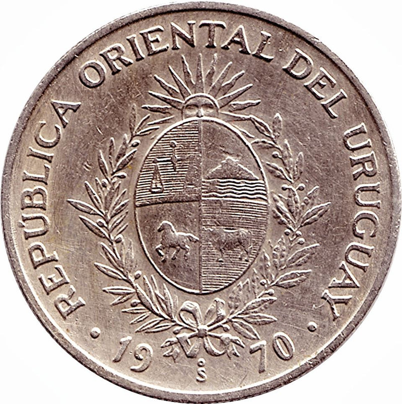 Uruguay Coin 	Uruguayan 50 Pesos | Sun | KM57 | 1970