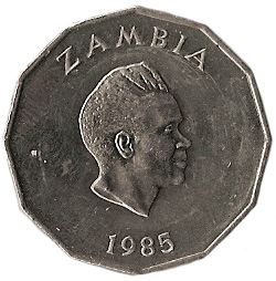 Zambia 50 Ngwee Coin | United Nations Seal | Kenneth Kaunda | KM24 | 1985