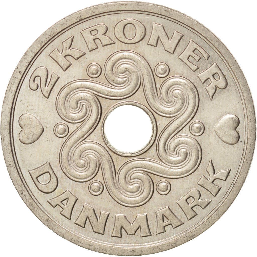 Denmark | 2 Kroner Coin | Royal monogram | Km:874 | 1992 - 2023
