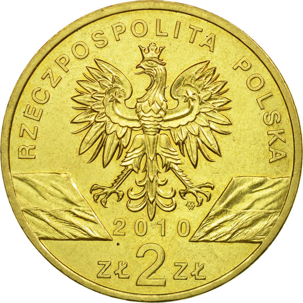 Poland | 2 Zlote | Rhinolophus hipposideros | Bat | Eagle | KM723 | 2010