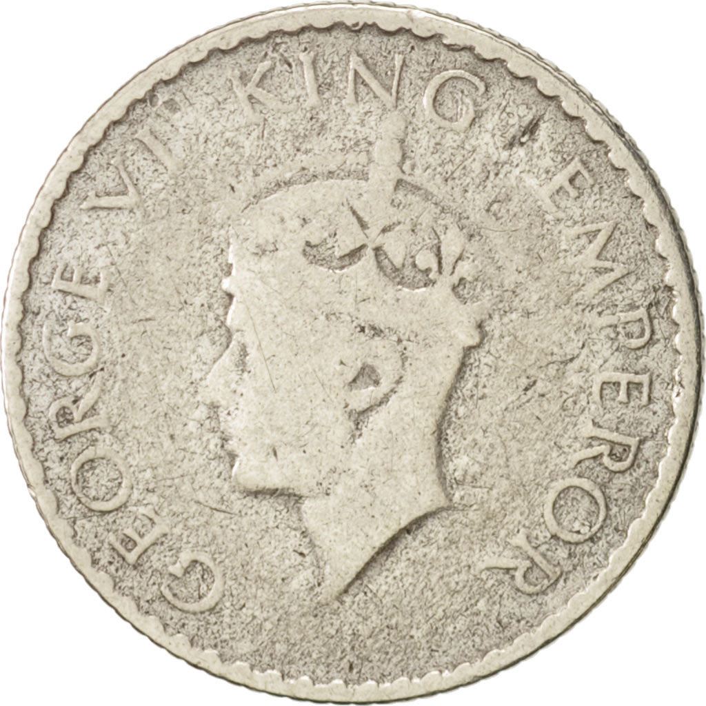 India - British | 1/4 Rupee Coin | King George VI | Km:545 | 1940