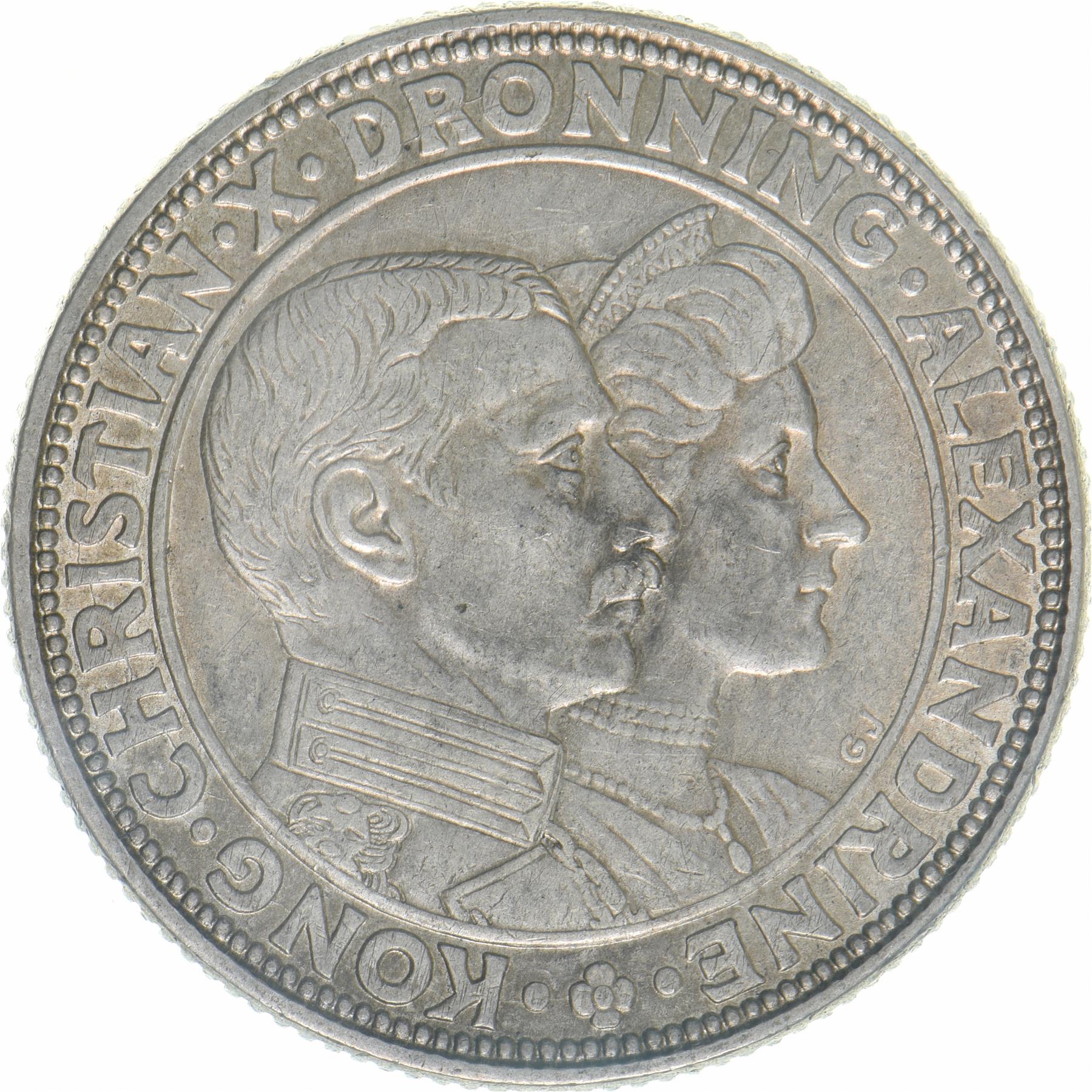 Denmark | 2 Kroner Coin | Silver wedding | KM:821 | 1923
