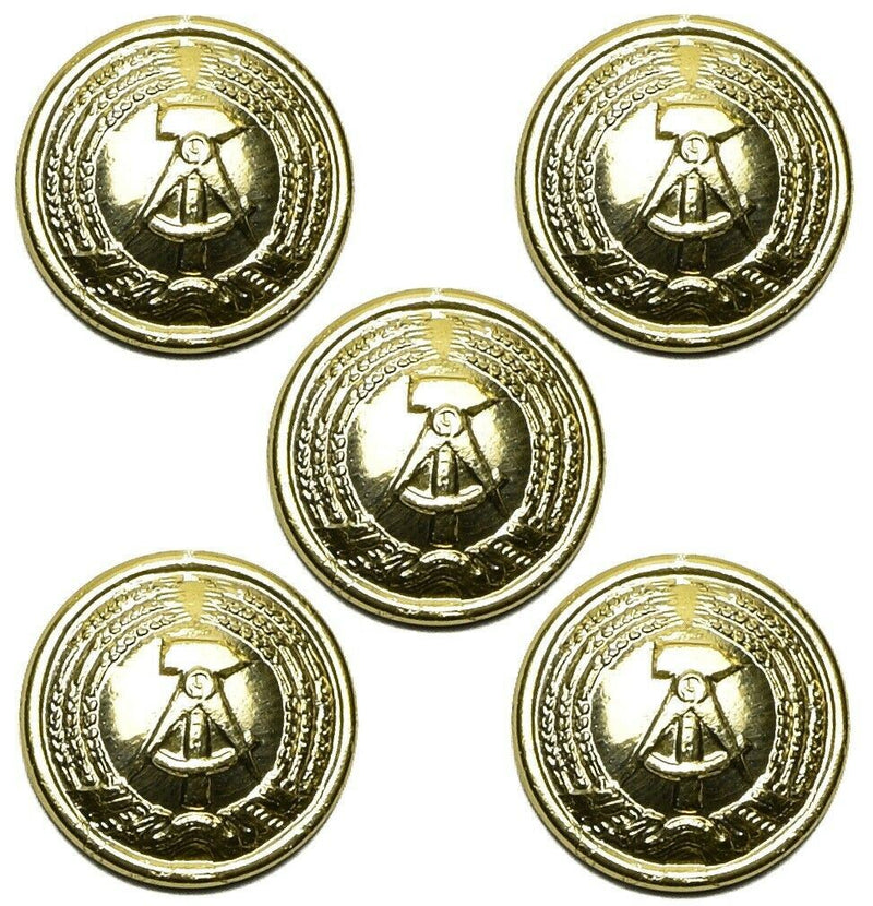 5 Socialist German General Buttons | Nationale Volksarmee | East German Army | Hammer and Compass | 22 mm