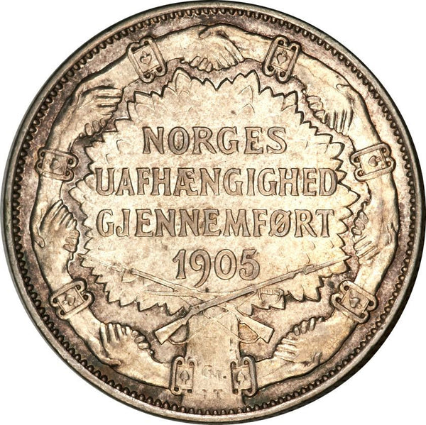 Norway 2 Kroner - Haakon VII Border watch Coin KM366 1907