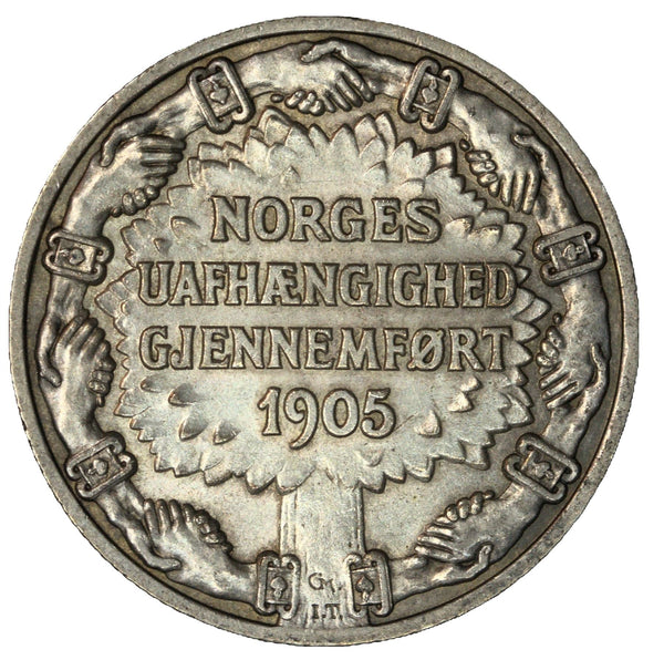 Norway 2 Kroner - Haakon VII Independence Coin KM363 1906