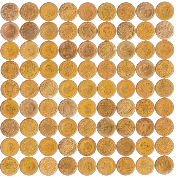 Spain 1 Peseta | 100 Coins | Spanish Dictator Francisco Franco | KM796 | 1966